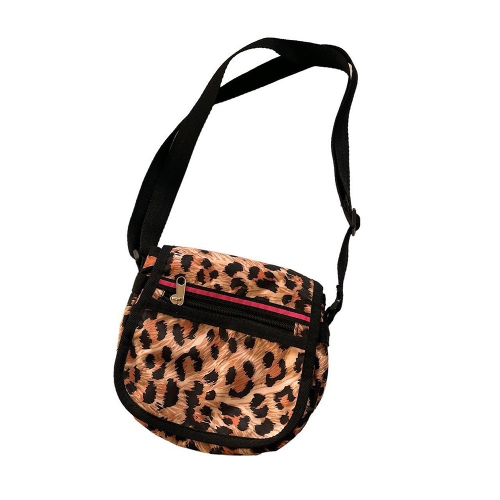 Y2K Leopard Print Crossbody Cargo Bag